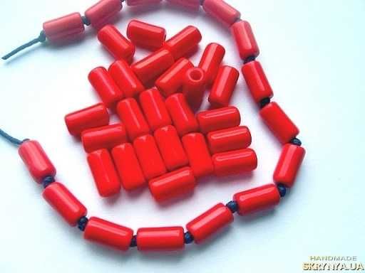 Намистини трубочки Rola 10*5мм червоні- 50гр