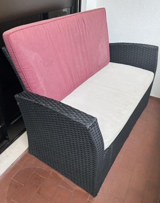 Conjunto de Sofás de Exterior em Resina Entrançada