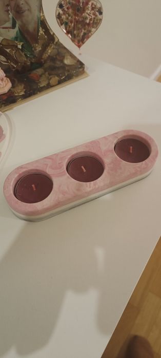 Porta velas em jesmonite