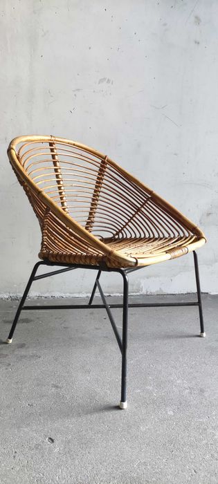 Fotel rattanowy,lata 60