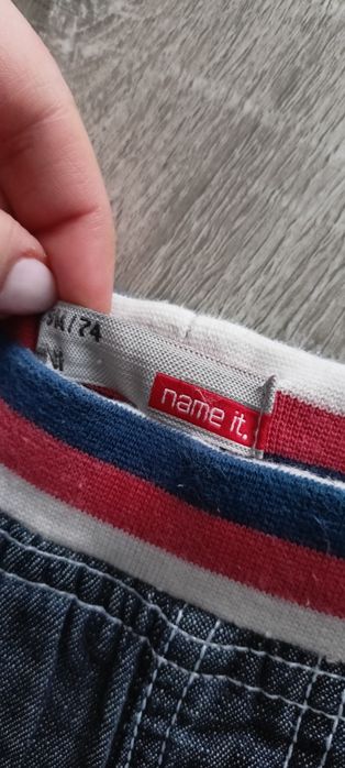 Komplet Zestaw Niemowlęce Chłopięce Spodnie Jeansy Name IT F&F 74