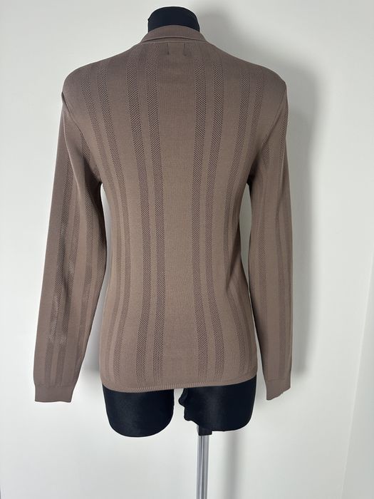 Brązowy prążkowany sweter z kołnierzykiem rozm. XS River Island