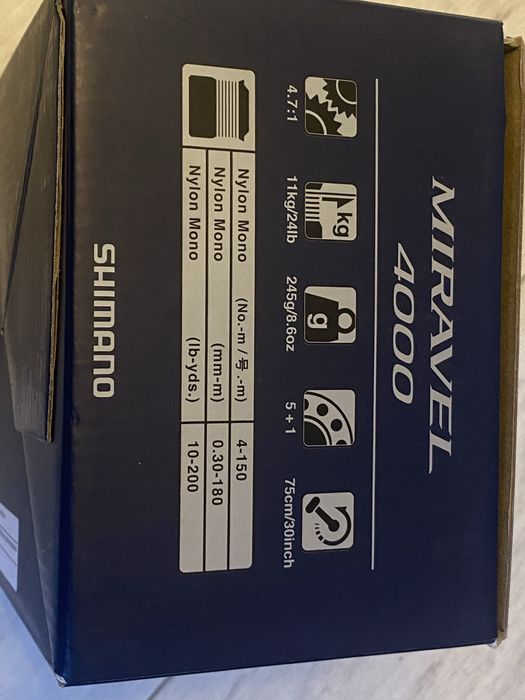 Катушки Shimano Miravel C3000 5+1BB 5.01 + інші