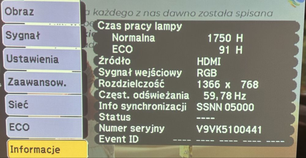 Rzutnik Epson z ramieniem