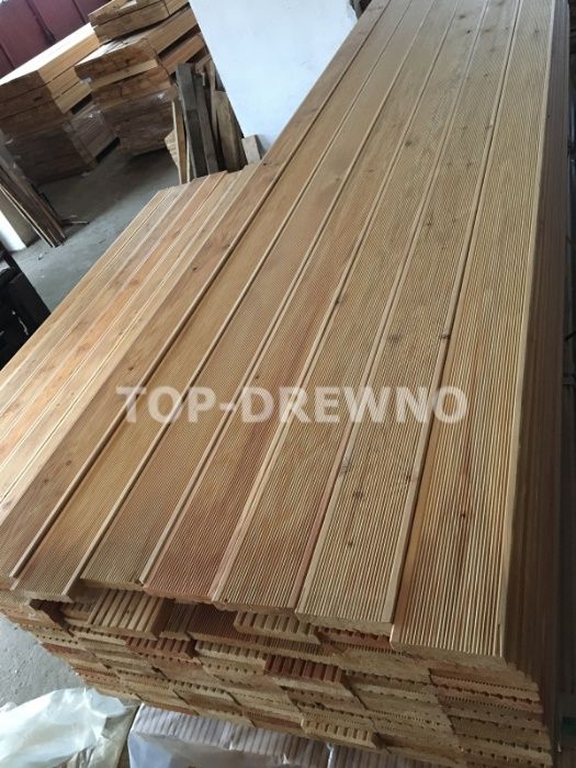 DESKI TARASOWE RYFLOWANE - modrzew syberyjski - 27 x 142 - 6 m piękne!