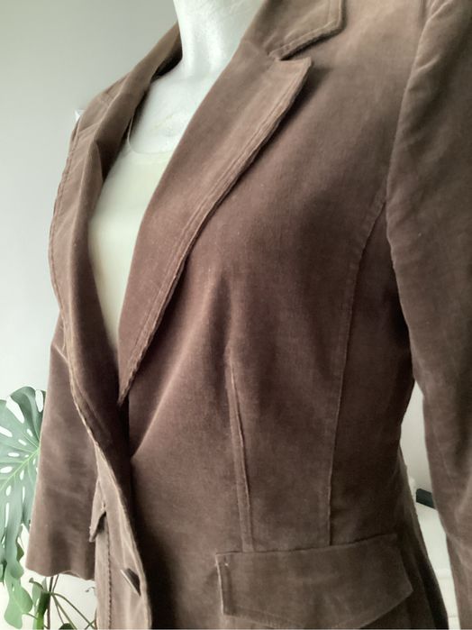 Żakiet sztrusowy bawełniany brązowy