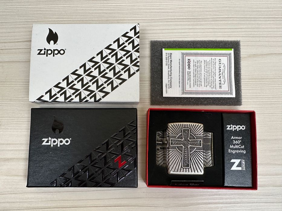Зажигалка Zippo 29667 Armor Multicut Celtic Cross & Knot Antique