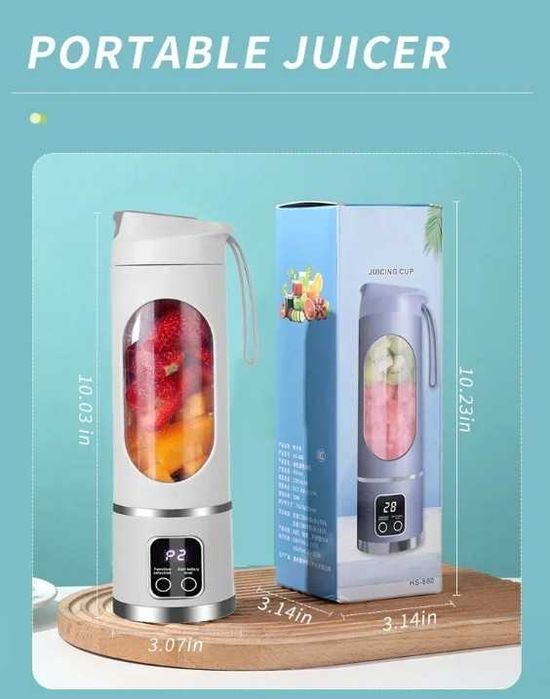 Maquina de Sumos Portatil Liquidificador Recarregavel USB - C