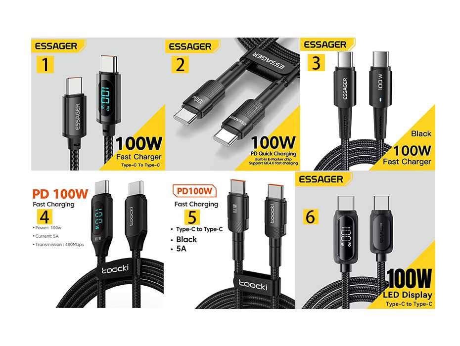 Зарядні пристрої Ugreen 20, 30, 45, 65, 100w PD, PPS, QC3.0 протоколи