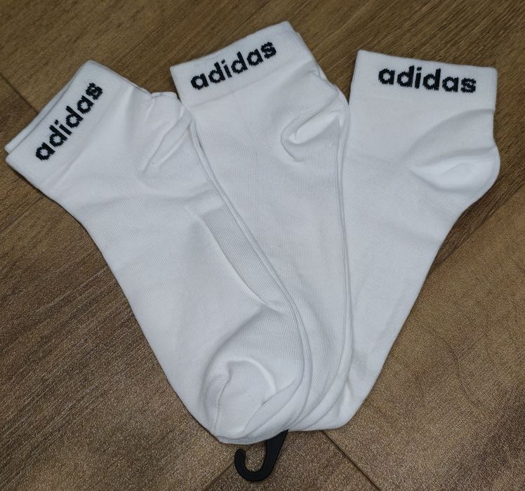 3-Pak Skarpetki Sportowe Adidas Miękkia Bawełna 43-45