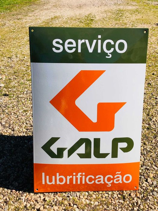 Placa esmaltada GALP SERVIÇO 60x40cm