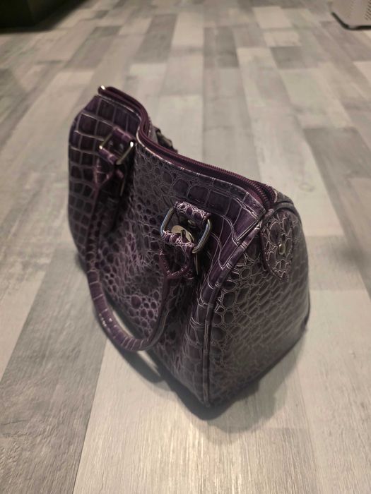 Torebka damska fioletowa – styl krokodyla – VALENTINO – jak nowa!