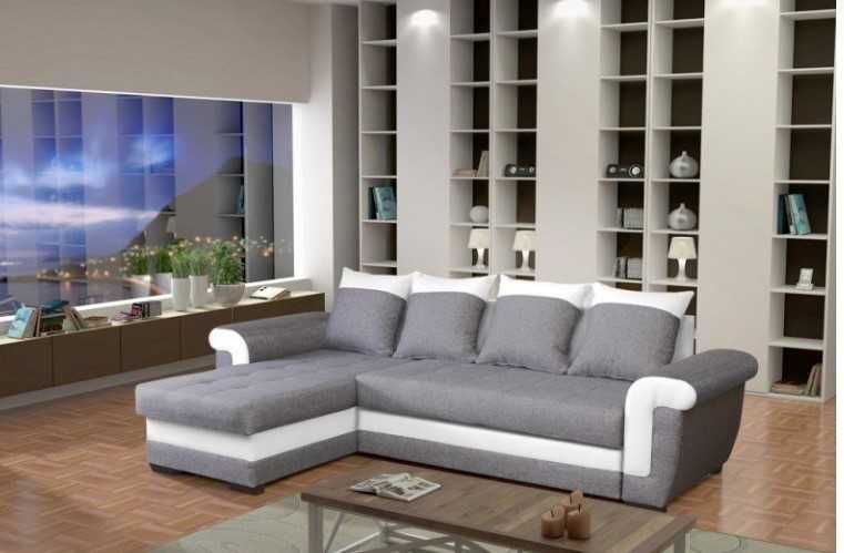 Duży rozkładany narożnik LATINA Funkcja spania, Pojemnik, RogówkaSalon