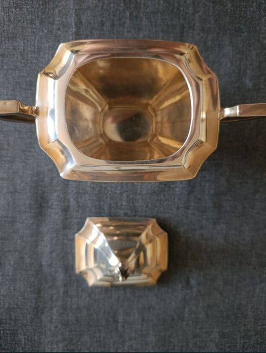 Cukiernica 1920 r. SREBRO Art Deco 275 gr. Ag 925