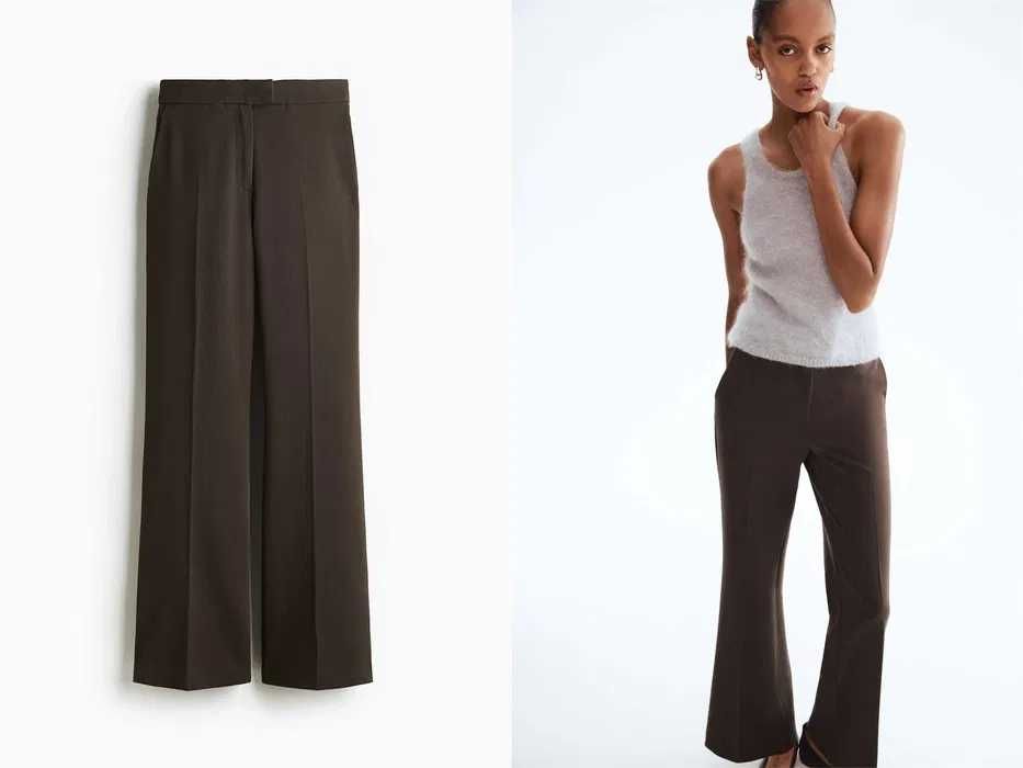 Spodnie 42 nowa kolekcja brązowe eleganckie wiskoza bootcut PROMOCJA