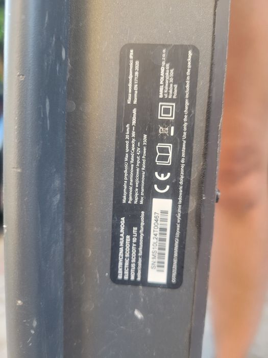 Hulajnoga elektryczna motus scooty 10 lite
