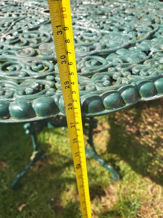 Zestaw całorocznych aluminiowych mebli ogrodowych. Stół +2 krzesła