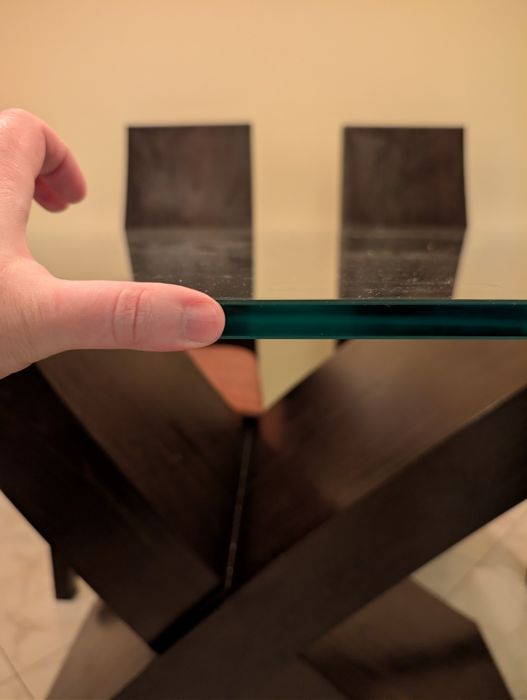 Mesa com tampo vidro 6 cadeiras