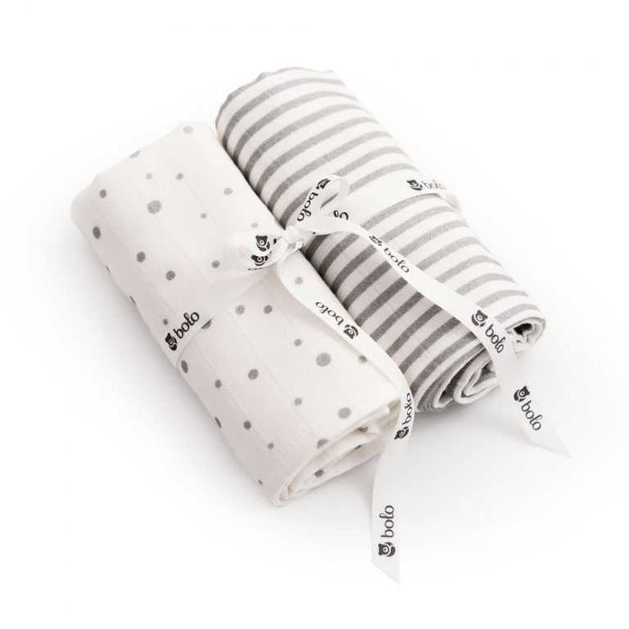 Otulacze bambusowe z aloesem 2-pak, NOWE, na prezent! Szary