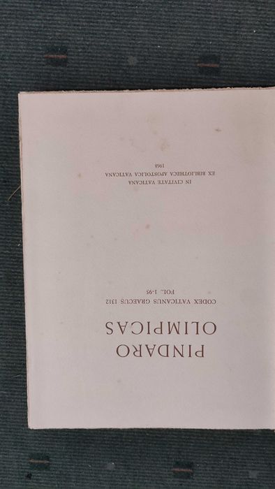 Pindaro Olimpicas Codex Vaticanus Greacus 1312
