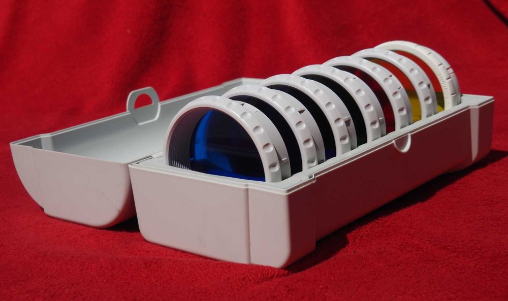 Oryginalny zestaw filtrów koloroterapii Zepter Bioptron PRO 1 Ø11 cm | 7 filtrów + etui
