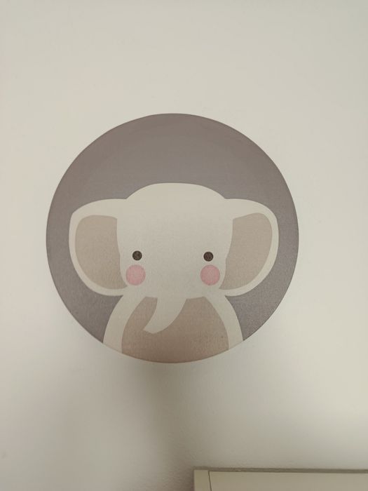 3 quadros infantis girafa zebra elefante