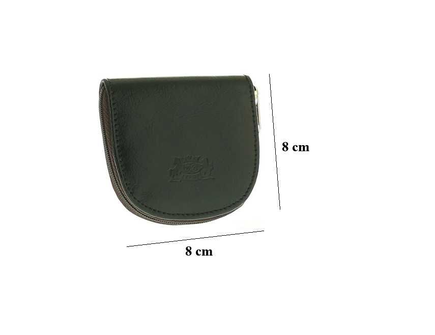 Podkówka PORTMONETKA skóra naturalna wiśniowy kolory PL