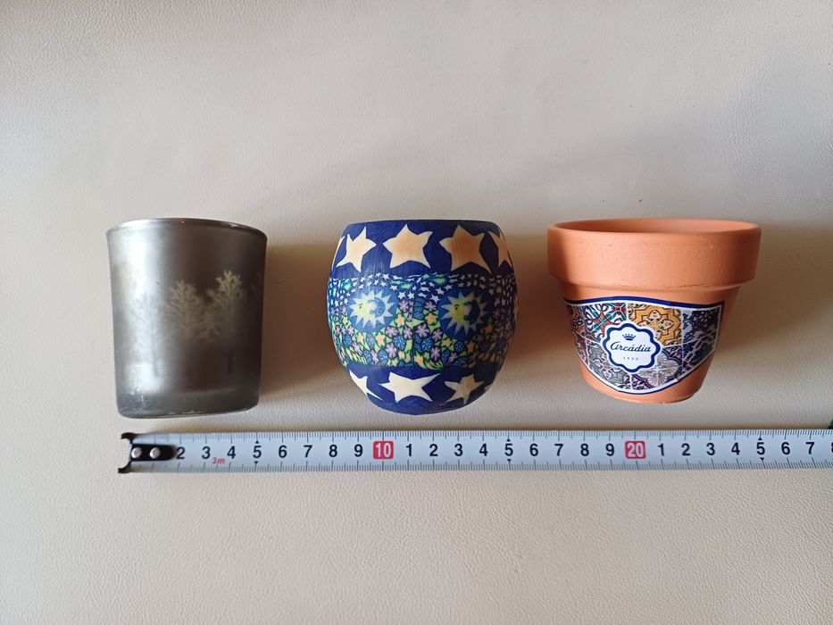 Conjunto de 3 porta-velas decorativos