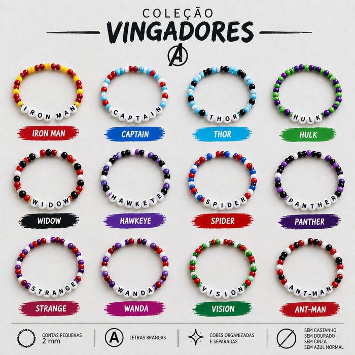 Vingadores – Coleção de Pulseiras | 20 € + Envio