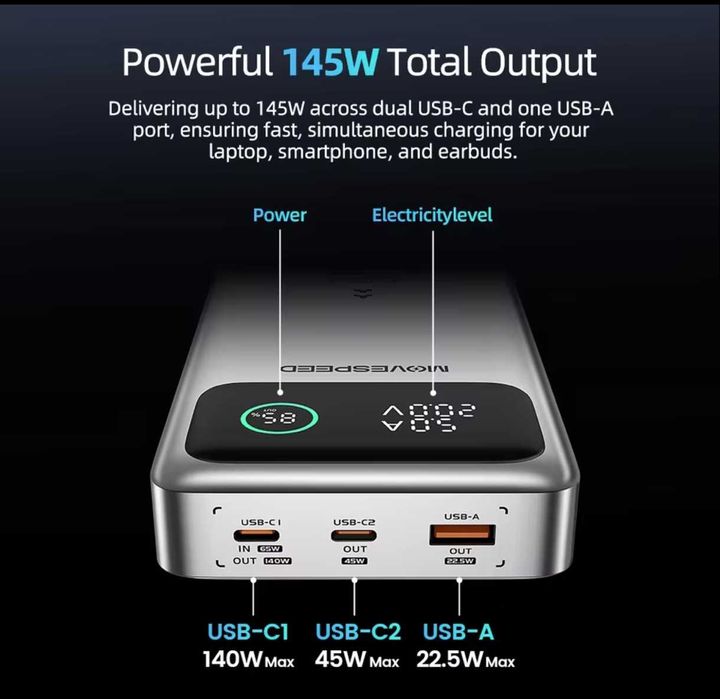 145W PD 25000mAh (MOVESPEED) Power Bank.