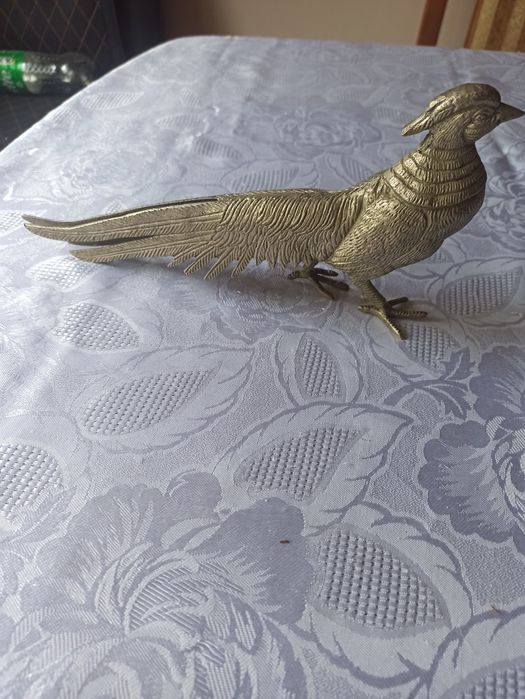 Bażant z mosiądzu pobielany