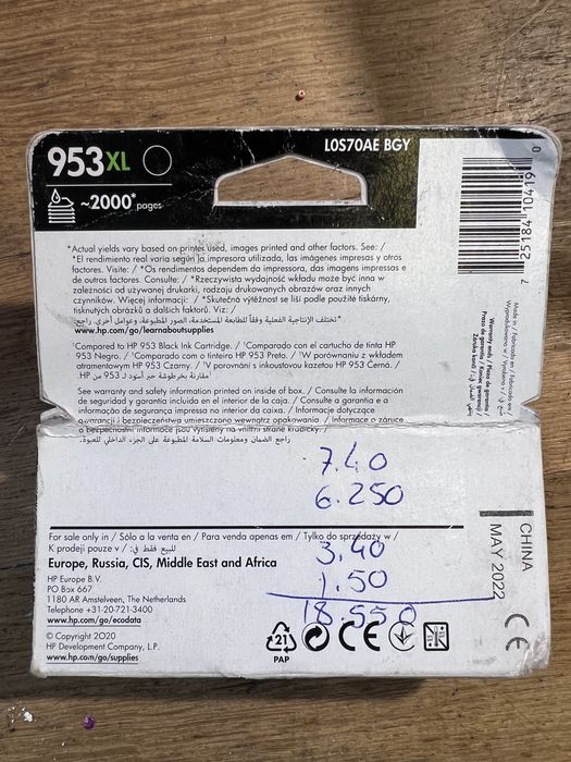 Tinteiro Original HP 953XL Preto (Black) - Novo