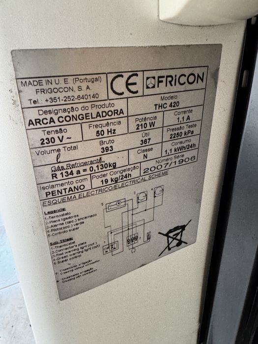 Arca congeladora Fricon