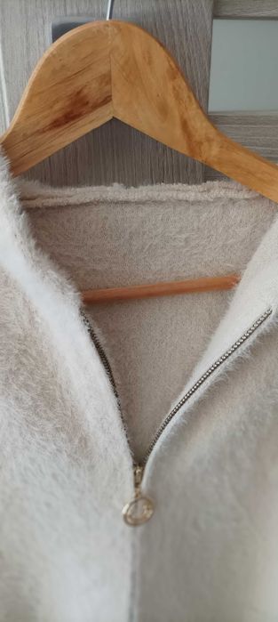 Płaszcz kurtka kaptur zamek alpaka wełna NOWY