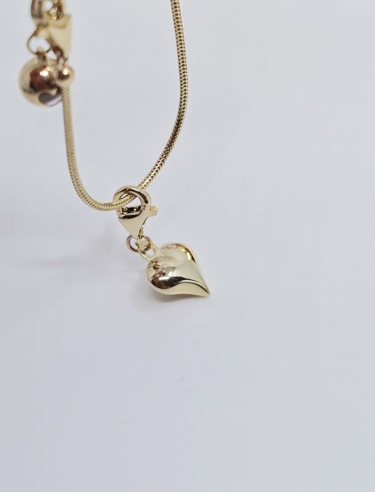 Złoty charms serce karabińczyk próba 585 14k