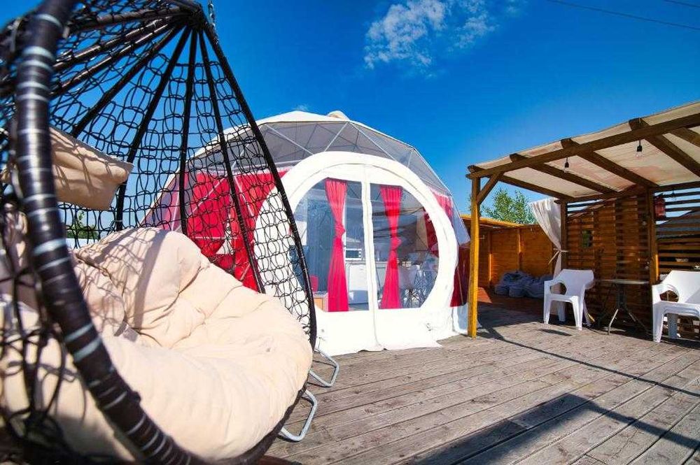 Domek z prywatnym jacuzzi + SPA, BASEN, PLACE ZABAW, ROWERY, BOISKA