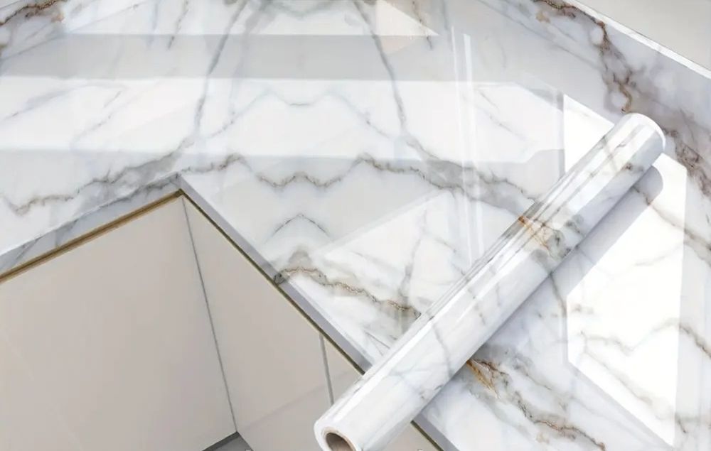 Самоклеюча плівка 5м х 0,6м, Білий Мармур