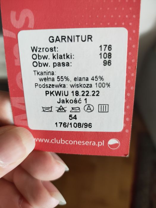 Garnitur męski nowy