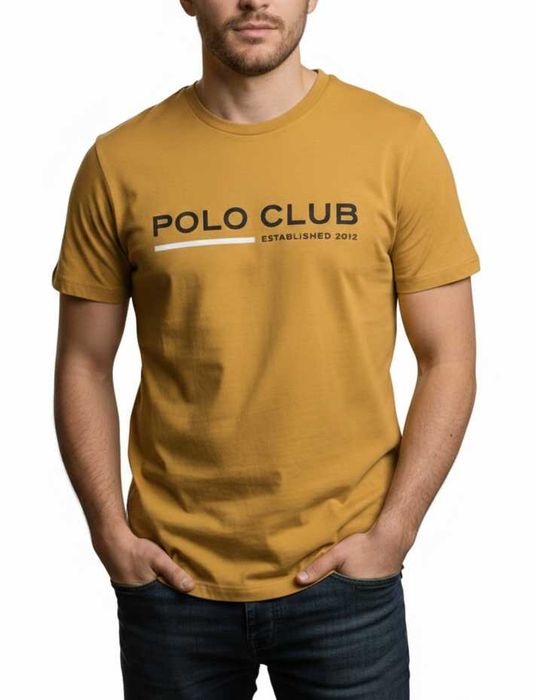 Koszulka musztardowa t-shirt męski Polo Club r. M