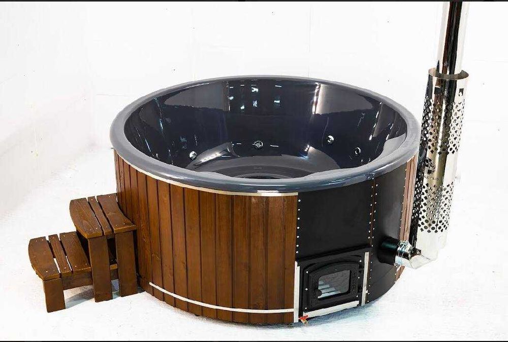 Джакузі з вбудованою пічкою. Карпатський чан на дровах для 5-х осіб.