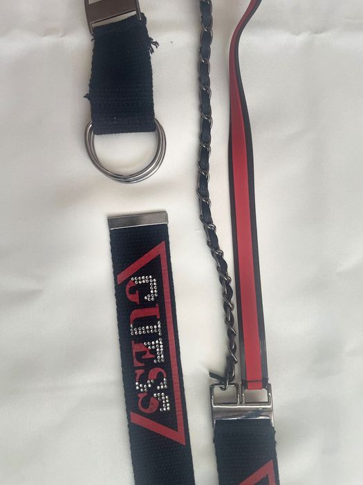 Pasek damski /tkanina, metal, ekoskóra/