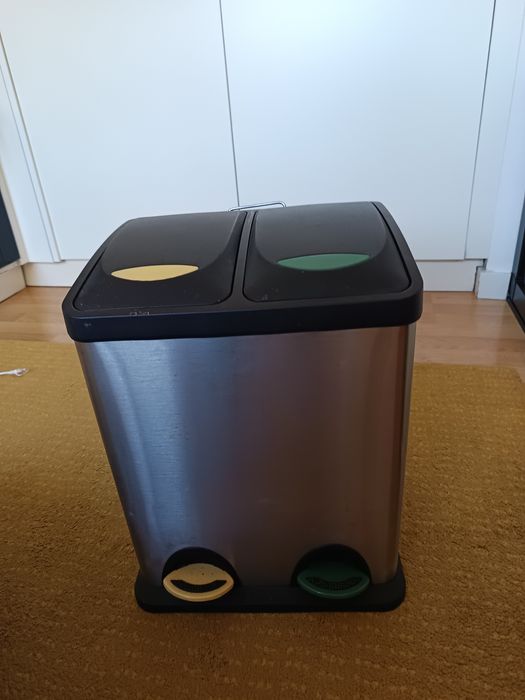 Balde de reciclagem inox 2 compartimentos