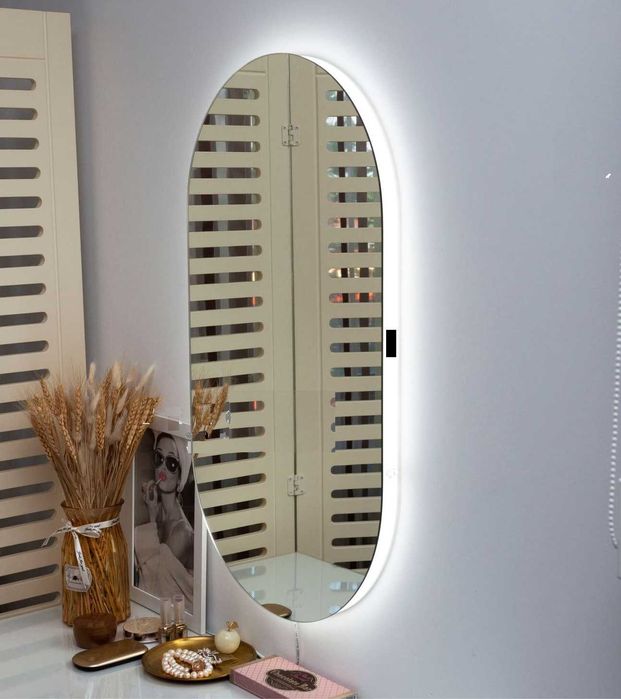 Дзеркало овальне лед підсвіткою для ванної Власне виробництво! Преміум