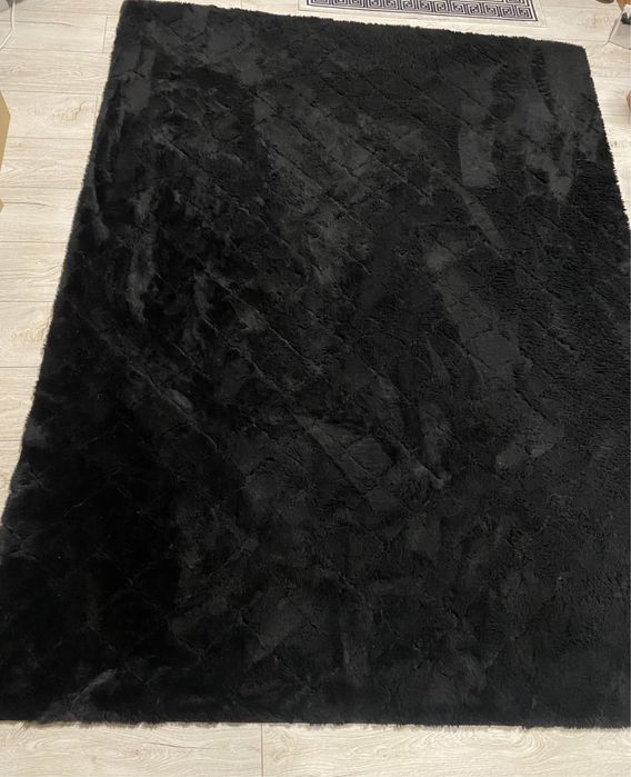 Dywan puszysty shaggy czarny 160 x 220 cm