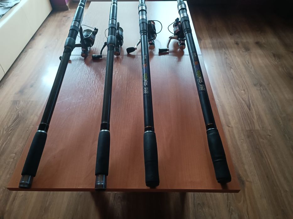 Wędki teleskopowe z kołowrotkami