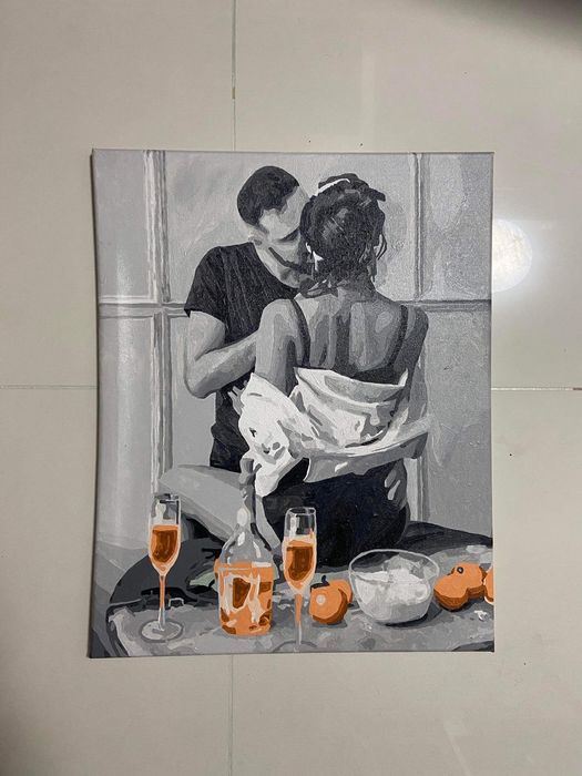 Obraz na plotnie malarskim 40/50 cm farbami akrylowymi