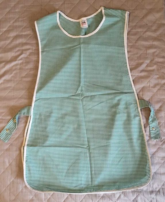 Fartuch w kratkę gingham vintage, zielonym (M)