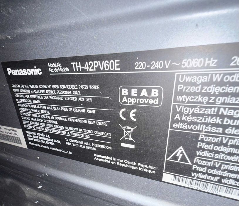 Продам плазмовий телевізор Panasonic Viera (модель TH-42PV60E)