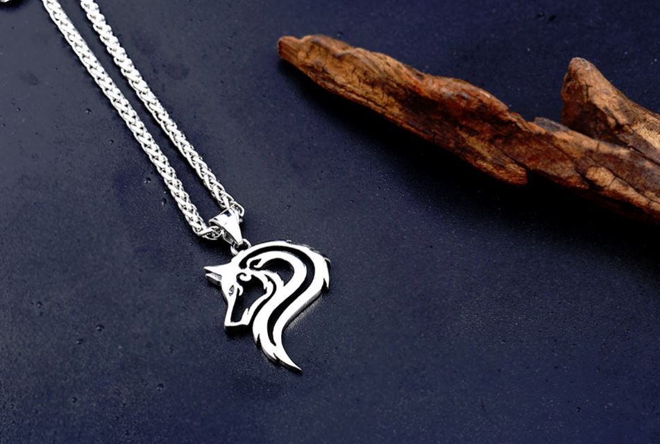 Colar Masculino Viking Wolf - Aço Inoxidável