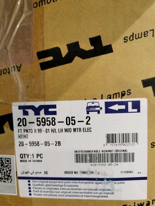 Lampa Lewa Nowa Fiat Punto II